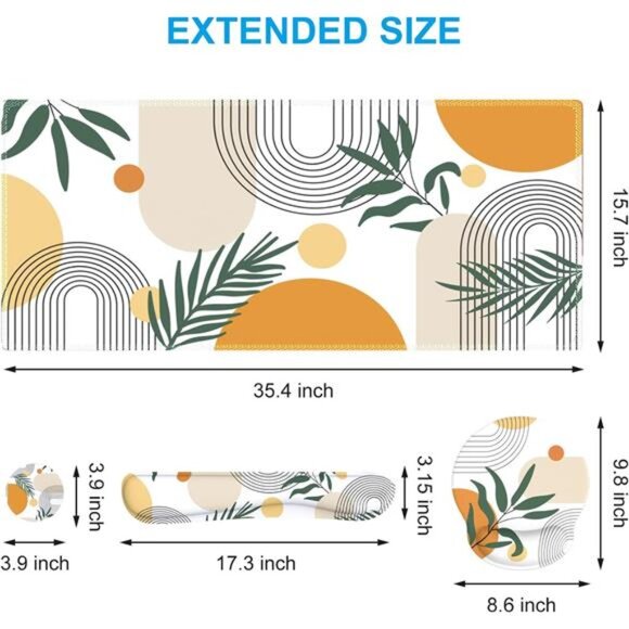 Mouse Pad and Keyboard Wrist Rest Set, 4in1 XXL Large Mousepad +Keyboard Pad - Picture 2 of 7